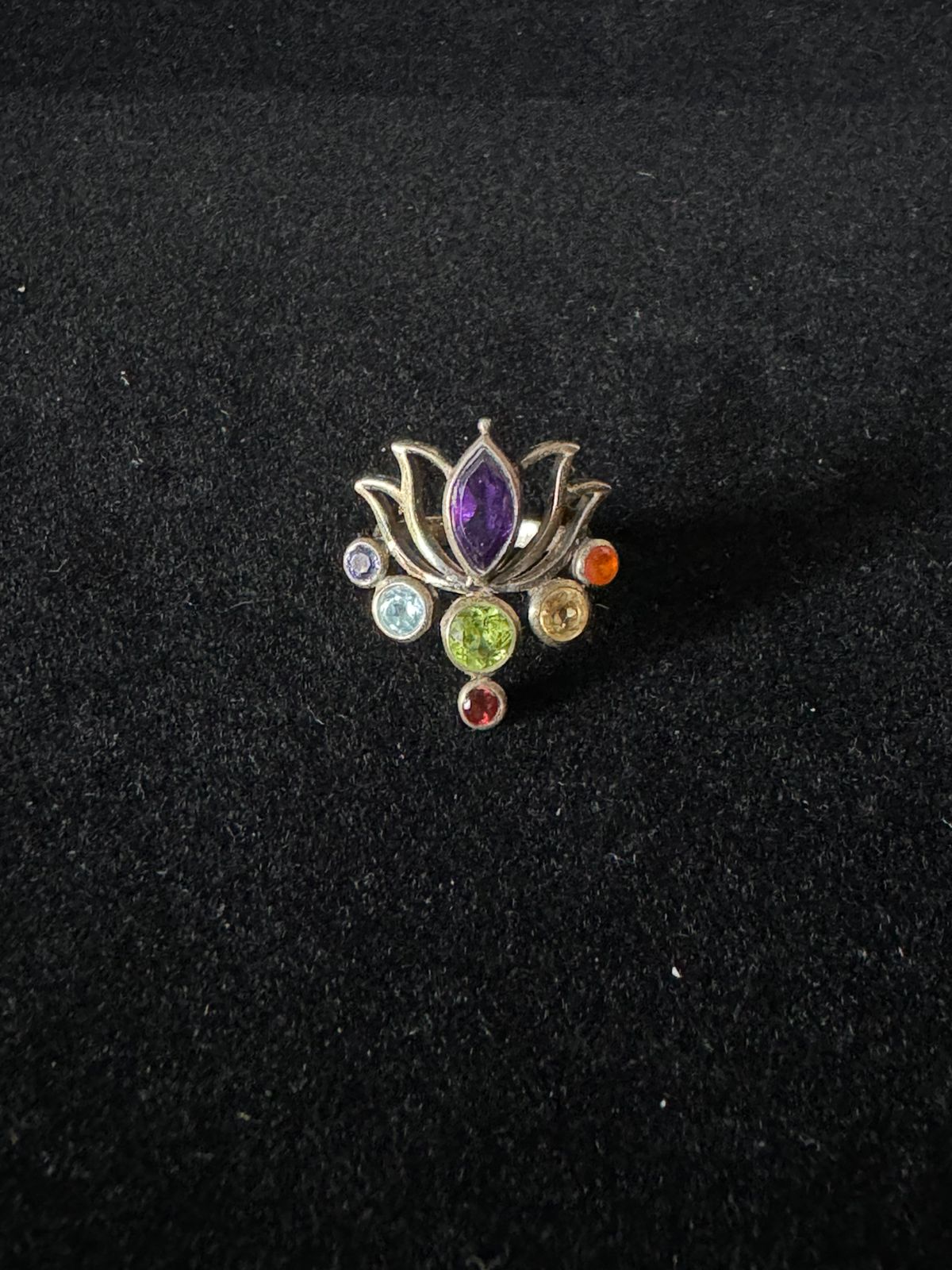 Lotus Ring with Gemstones